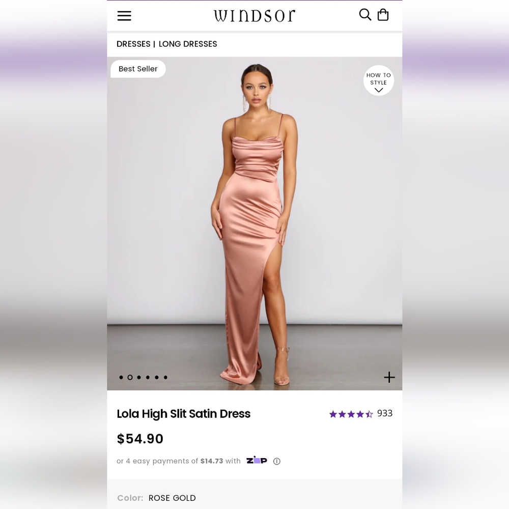 Windsor Rose Gold dress